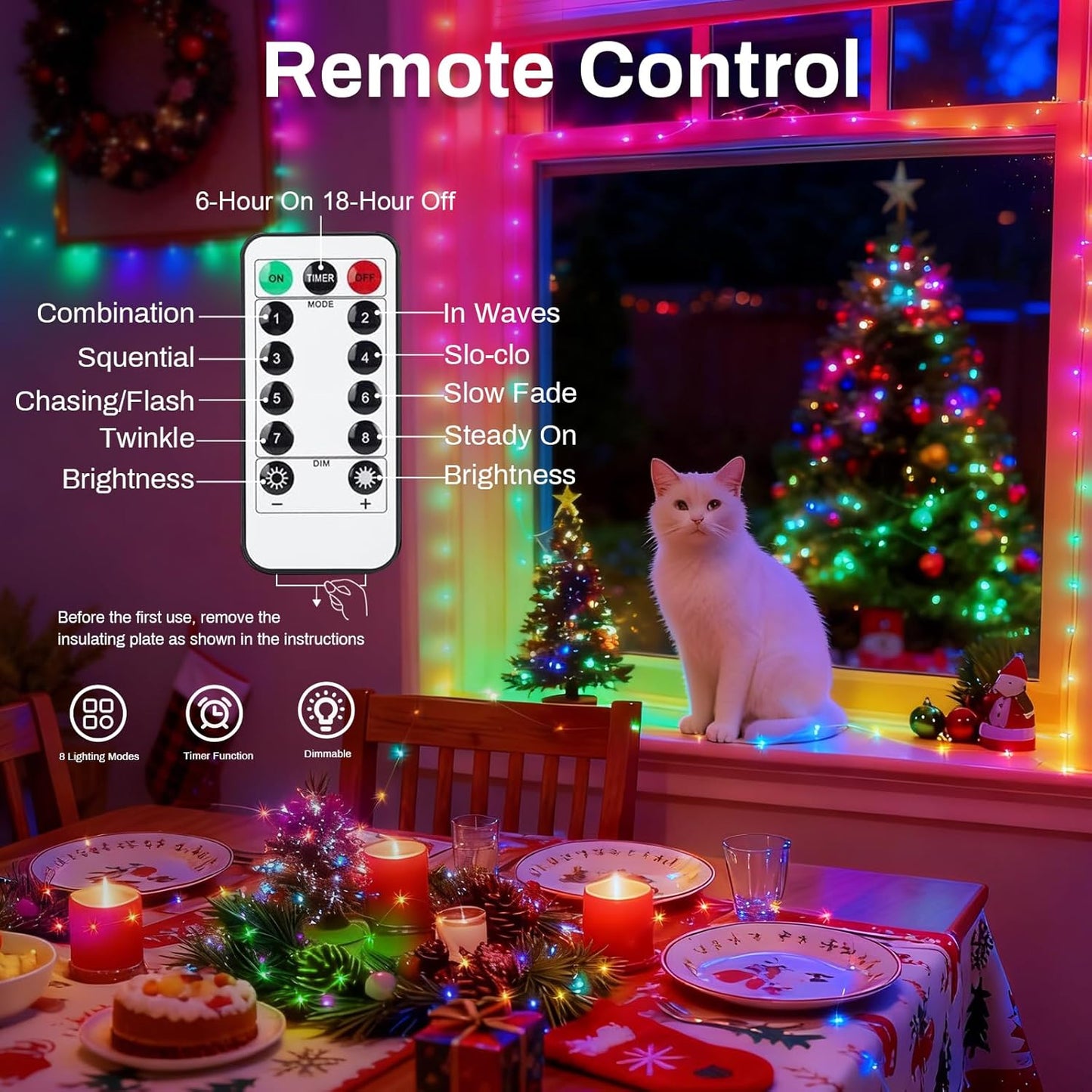 Skiennix 6 Pack Battery Powered Fairy Lights - Remote Control, Timer & 8 Modes | 7ft 20LED Mini Lights for Easter, Christmas & Weddings (Multicolor)