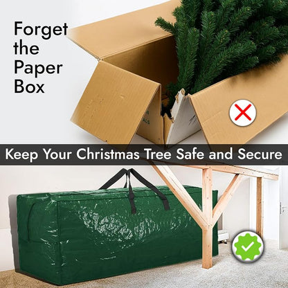 Green 7.5 ft Christmas Tree Storage Bag – Heavy Duty, Waterproof with Reinforced Handles & Zipper (Variation: Green)
