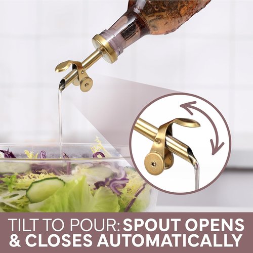 COOK WITH COLOR Glass Olive Oil Bottle Dispenser - 17oz Oil and Vinegar Cruet Set - Floral Pink Design