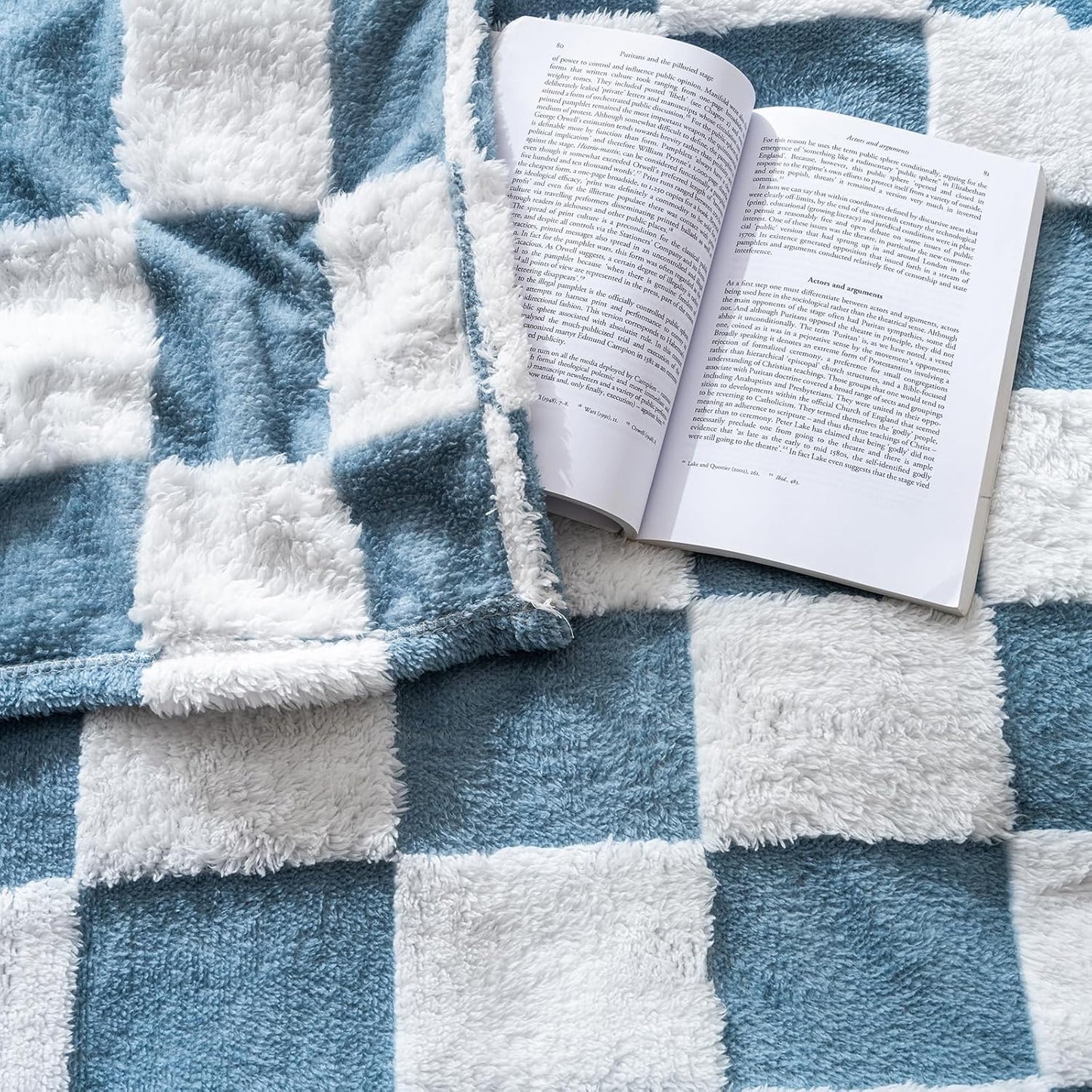 Skiennix Fleece Baby Blanket - 3D Checkerboard Design, Cozy & Fluffy for Infants | 30x40 Inches, Blue
