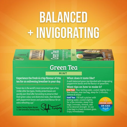 TWININGS TEA, TEA,GREEN,MINT 20 BAG
