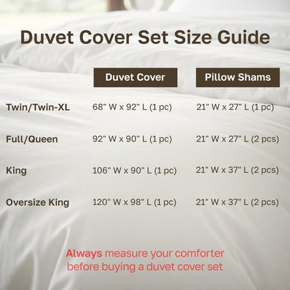 California Design Den 3 Pc White King Duvet Cover Set - Winner Good Housekeeping Best Bedding Awards 2025, 400 Thread Count Sateen, 100% Cotton Duvet Cover Set, Button Closure, Corner Ties - White