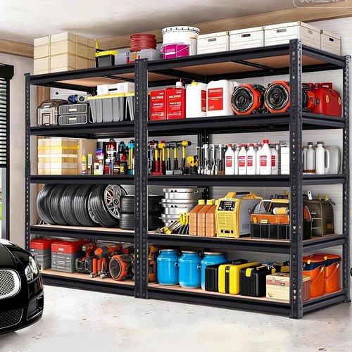 Heavy Duty Garage Shelving - 5-Tier Metal Storage Unit | Adjustable Rack Holds 2400LBS - 28''×12''×60''