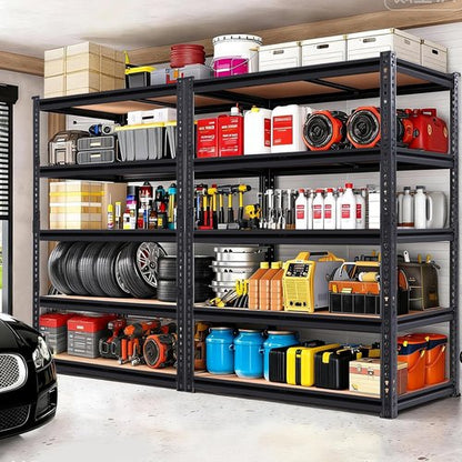 Heavy Duty Garage Shelving - 5-Tier Metal Storage Unit | Adjustable Rack Holds 2400LBS - 28''×12''×60''