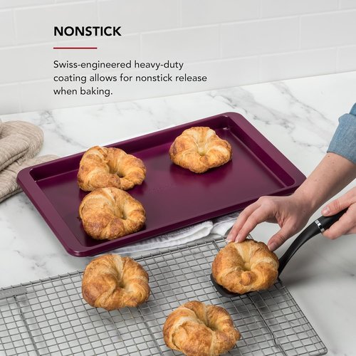KitchenAid Nonstick Baking Sheet - 10x15in Aluminized Steel for Perfectly Baked Goods | Beetroot Color