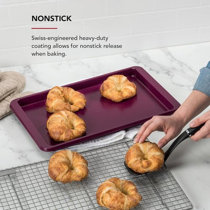KitchenAid Nonstick Baking Sheet - 10x15in Aluminized Steel for Perfectly Baked Goods | Beetroot Color