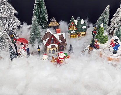 Skiennix Christmas Fake Snow Decor - 11.3 Ounce Fluffy Fiber Cotton for Winter Mantle & Village