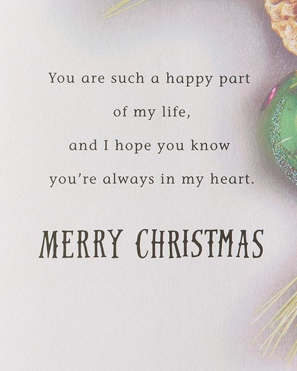 American Greetings Christmas Card - Festive Ornaments & Pine Branches | Perfect Holiday Greeting for Friends