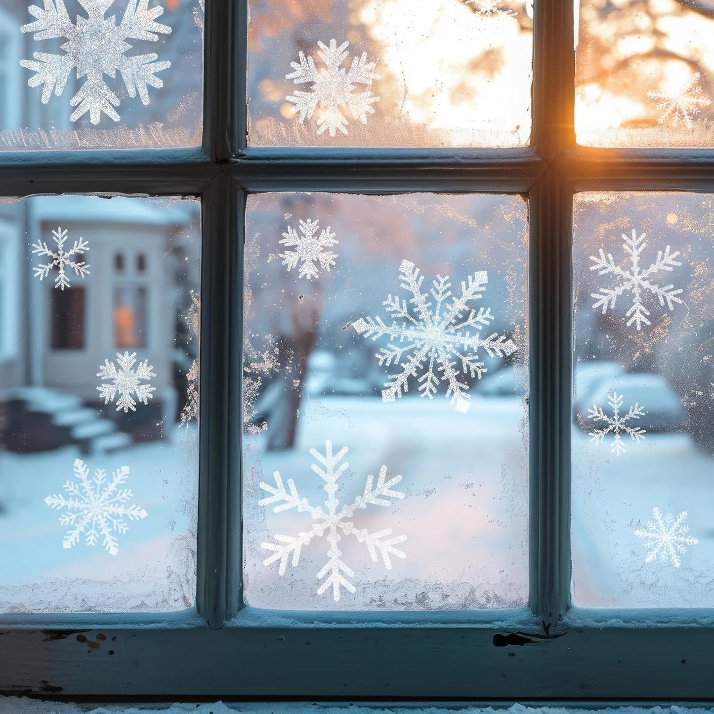 Weysat Winter Snowflake Stencils - 3 Pcs Reusable for Crafting on Glass, Wood, Fabric & More