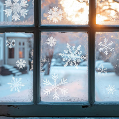 Weysat Winter Snowflake Stencils - 3 Pcs Reusable for Crafting on Glass, Wood, Fabric & More