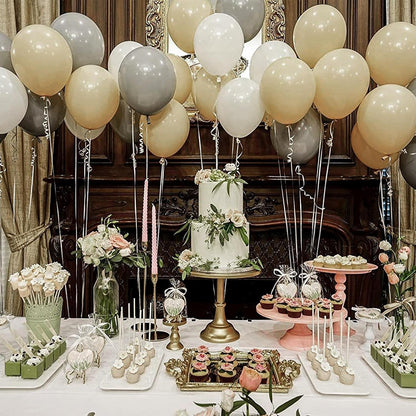 PartyWoo Cream Balloons - 120 Pcs in Beige, Ivory & Nude | Perfect for Graduation & Baby Showers