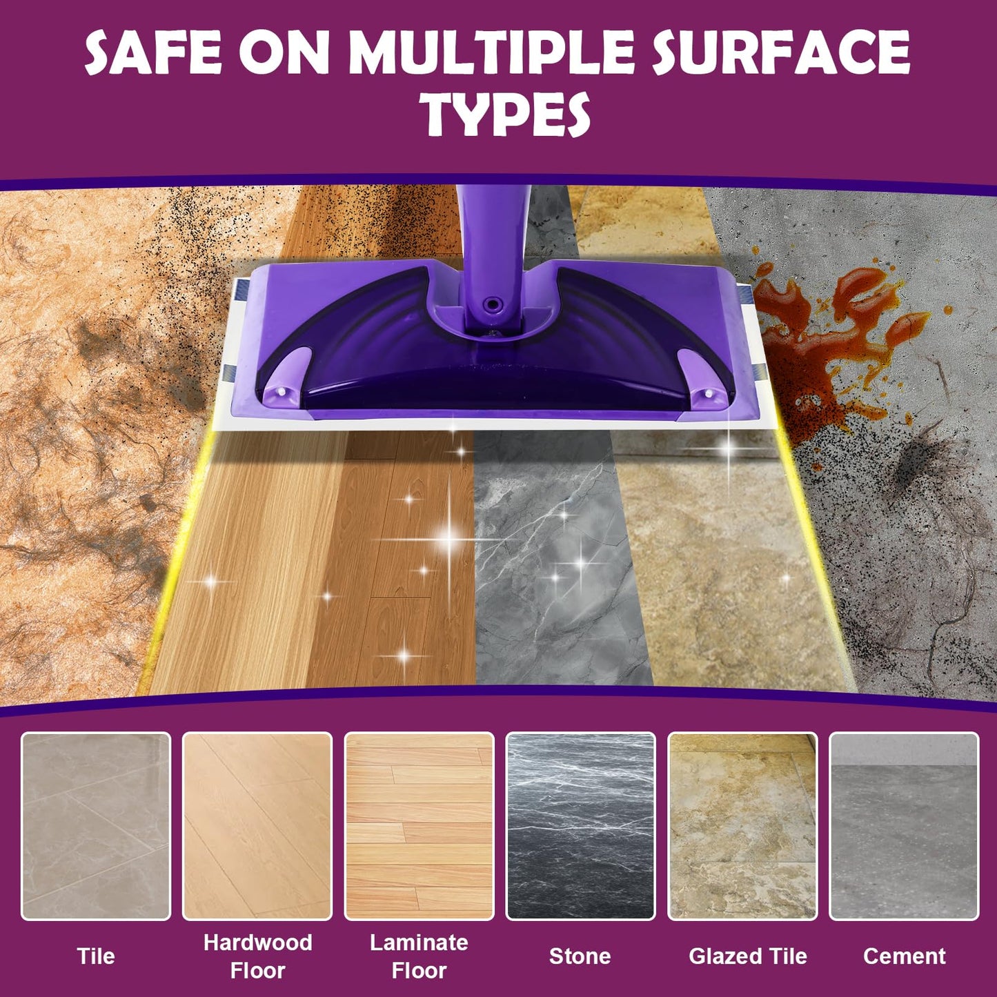 Mopping Pad Refill Compatible with Wet Jet Mop, Disposable Multi Surface Wetjet Hardwood Floor Cleaner Spray Mop Pads Refills, Thickness & Absorbent (60)