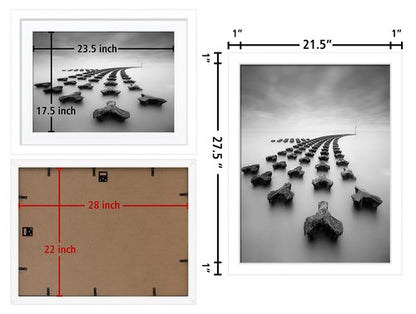 DOAI ART 22x28 Poster Frame White 2 Pack without Mat or 18x24 with Mat - Polished Plexiglass for Wall Vertically or Horizontally Display - Wall Mounting Hardware Included