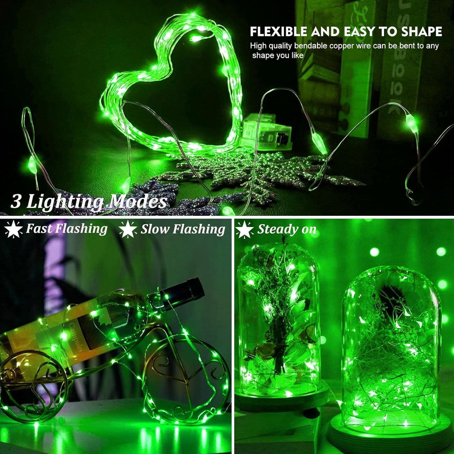 AIKEI LED Fairy Lights - 6 Pack Battery Operated Mini String Lights | Waterproof 7ft 20 LED for Weddings, Parties, and Home Decor