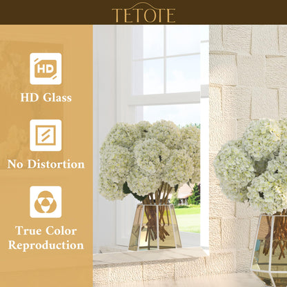 TETOTE 22" x 30" Bathroom Mirror Frameless Tempered Wall Mounted Beveled Mirror for Bathroom