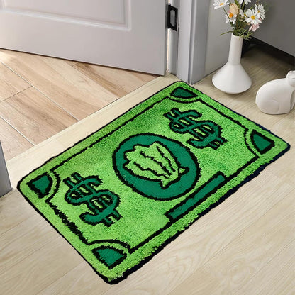 Skiennix Cute Money Rug - Non-Slip & Machine Washable Cartoon Design | 3x2 ft for Bedroom & Living Room