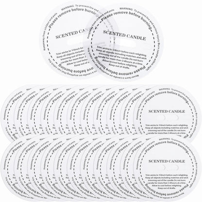 MECCANIXITY Candle Dust Covers - 60 Pcs Round 5cm Translucent Drip Protectors for Craft Jars | Letter Pattern