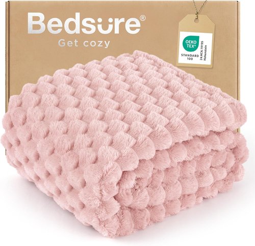 Bedsure Pink Throw Blanket - 350GSM Fluffy Plush Fleece for Cozy Home Decor | 50x60 Inches
