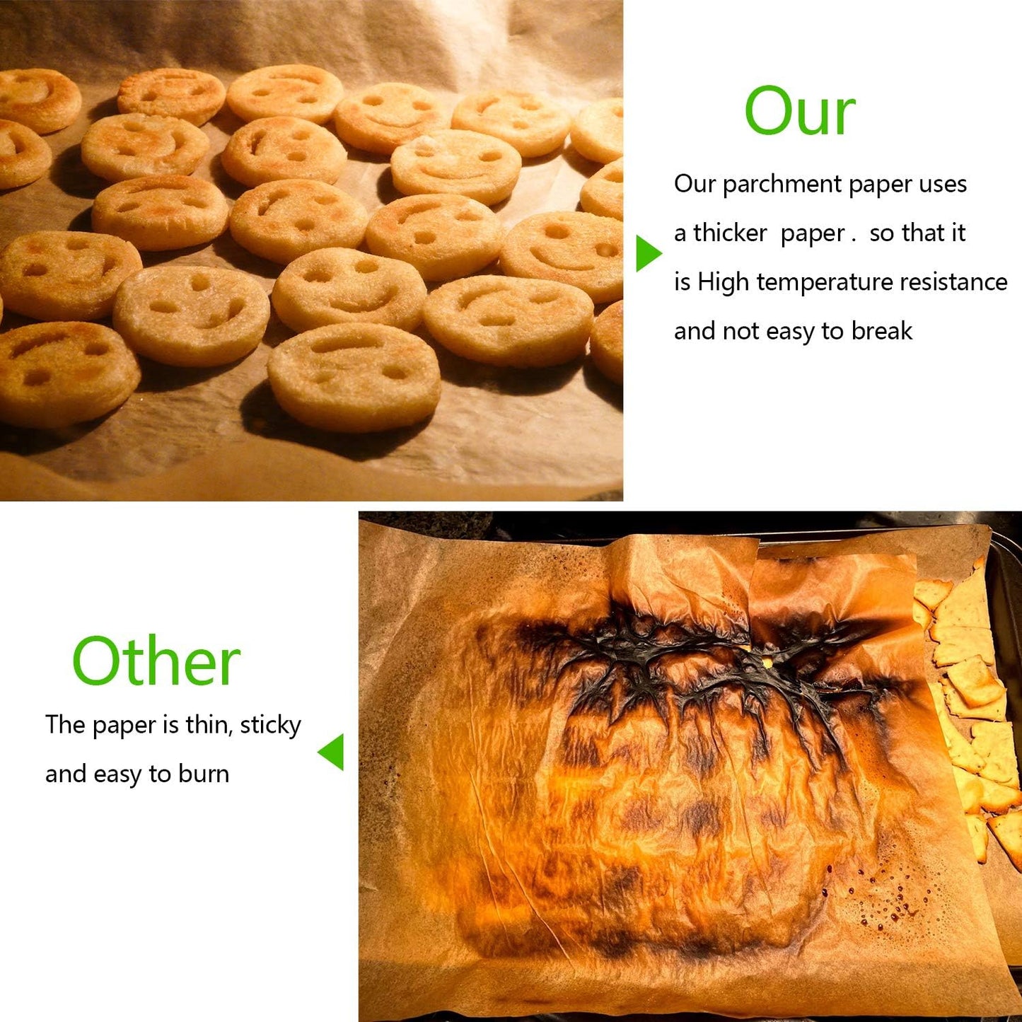 QYH Parchment Paper Sheets - 100 Unbleached Precut Baking Sheets, 8x12 Inches for Cookies & Cooking