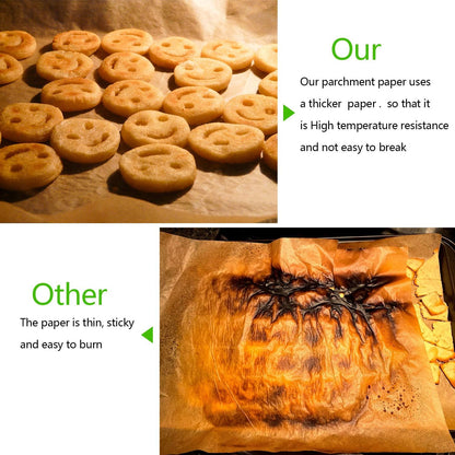 QYH Parchment Paper Sheets - 100 Unbleached Precut Baking Sheets, 8x12 Inches for Cookies & Cooking
