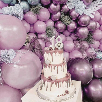 PartyWoo Dusty Purple Balloons - 140-Piece Lavender Boho Balloon Arch Kit | 12", 10", 5" Sizes for Baby Showers & Birthdays