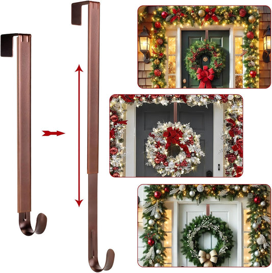 Regine Switzerland Wreath Door Hanger - Adjustable Over-The-Door Hooks for Easter Decor | 15-25 Inch Metal Design