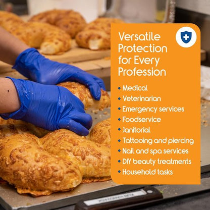 Inspire Cobalt Blue Nitrile Disposable Gloves - 4.5 Mil Medical Exam & Cleaning Gloves