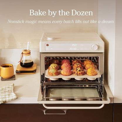 Our Place Wonder Oven Pro Chef’s Kit - Non-Toxic Bakeware Set with Roasting Pan & Muffin Pan | Oven Safe to 450°F | Cream