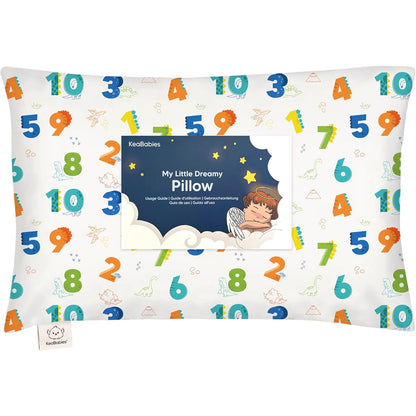 My Little Dreamy Toddler Pillow - Organic Cotton Travel Bed Pillow with Soft Pillowcase | 13x18 Inches, Machine Washable, Ideal for Ages 2-5 (Dino123)