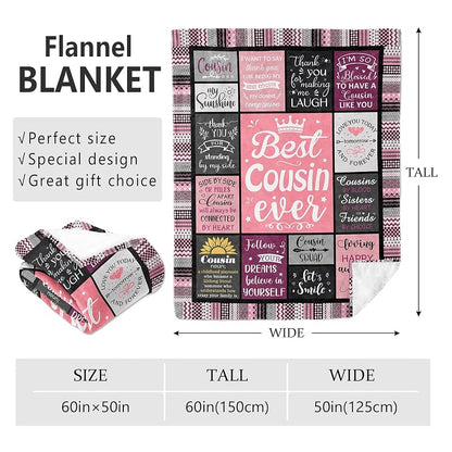 Cousin Gift Throw Blanket 60x50 in - Cozy 60in x 50in Christmas Birthday for Women, Mcurore Variation