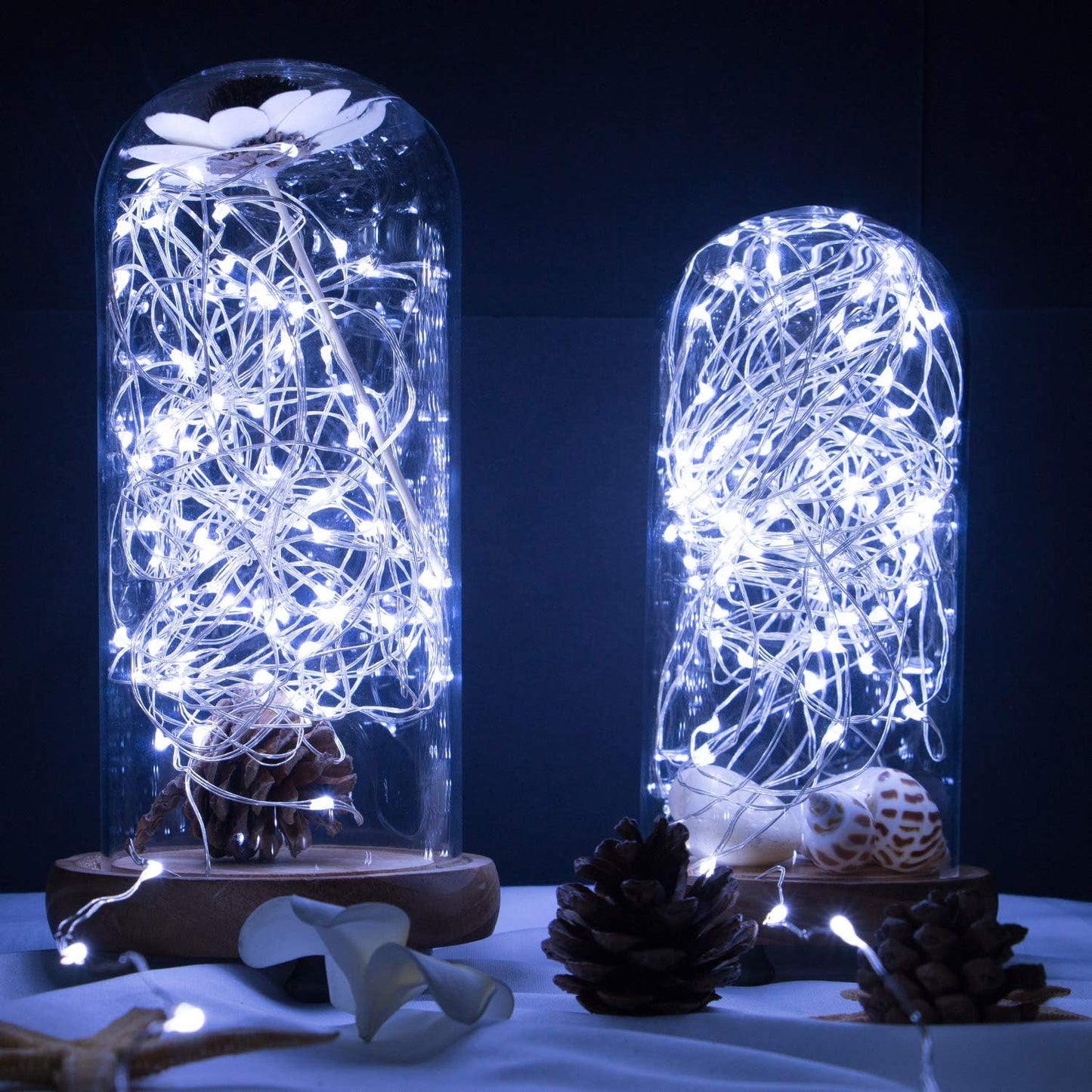 Skiennix 20 LED Fairy Lights - 7 Feet Battery Operated String Lights with Timer | Waterproof Silver Wire for Home, Party & Wedding Decor