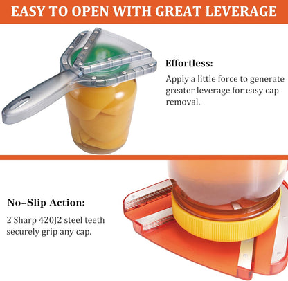 Skiennix Jar Opener - Easy Twist Off Bottle Caps for Seniors & Arthritis Relief | Handheld Kitchen Gadget (Blue)