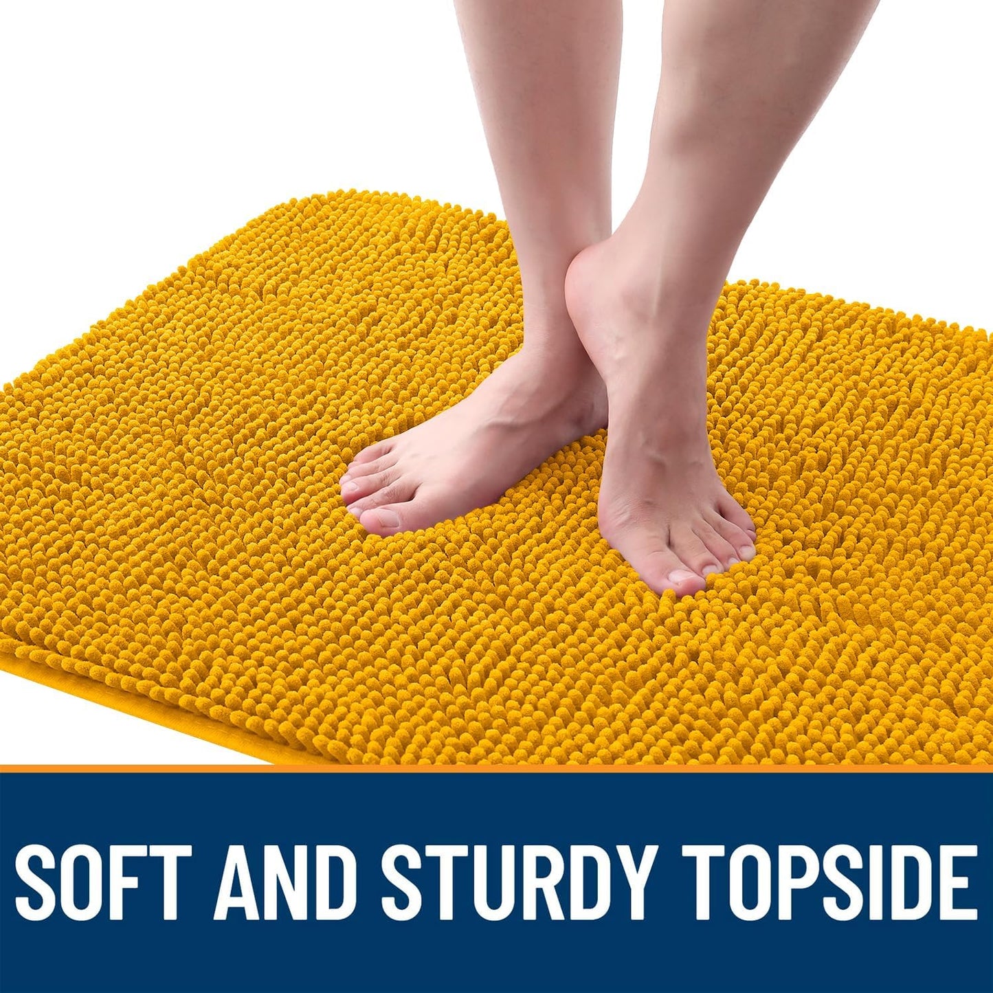 OLANLY Dog Door Mat - Absorbent Non-Slip Washable Doormat for Muddy Paws | 24x16 Golden Yellow