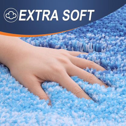 OLANLY Bath Rugs Mat - Extra Soft Microfiber, Quick-Dry & Washable | 24x16 Light Royal Blue
