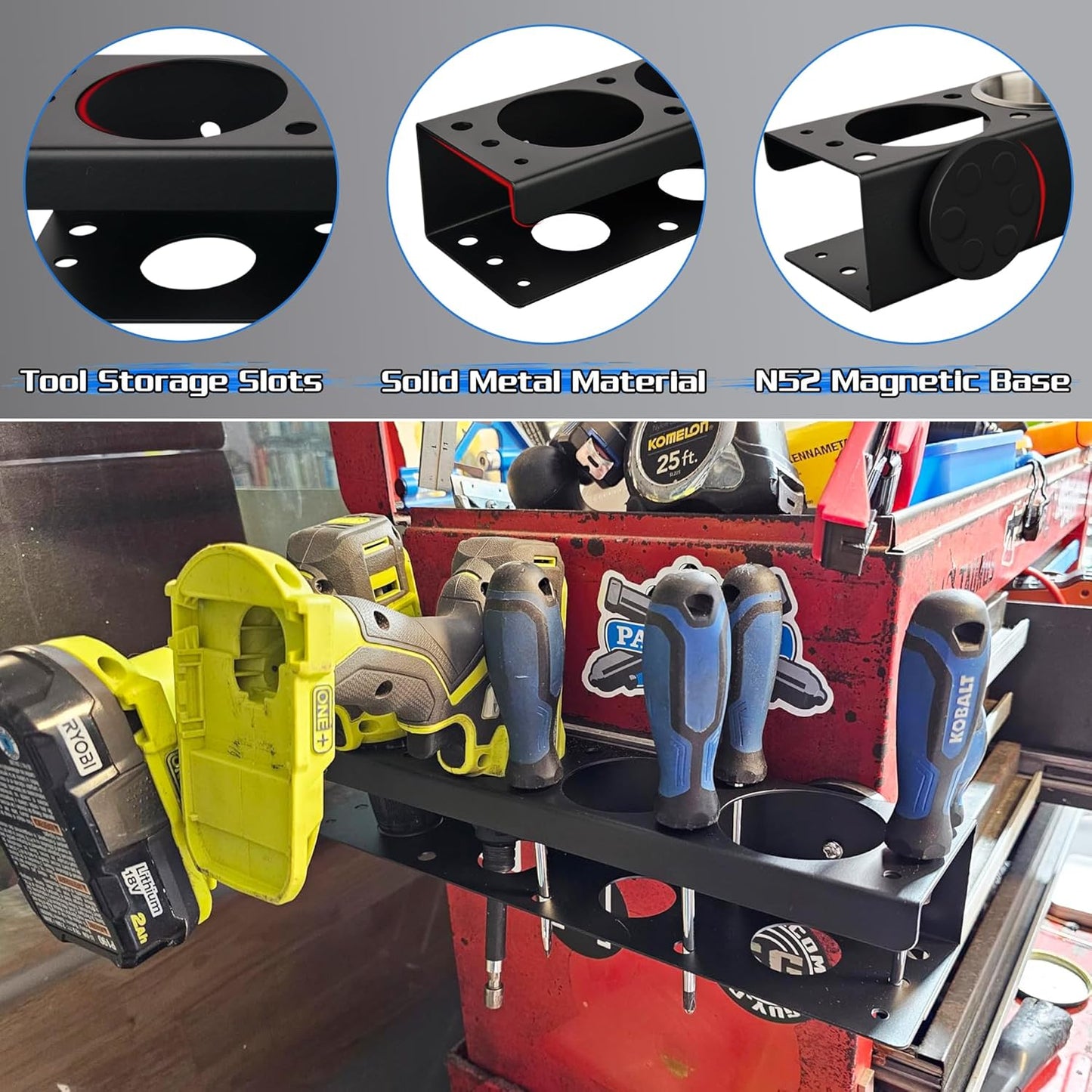 ULIBERMAGNET Magnetic Spray Can Holder - Heavy Duty Wall Mount Tool Organizer Rack for Garage
