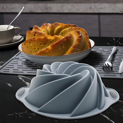 Tongjude Silicone Baking Pans Set - 54 Non-Stick Cake Molds, Loaf & Muffin Pans with Measuring Cups | Grey