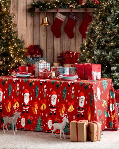 Pureegg Disposable Tablecloths - 10 Pack, 54 x 108 Inch, Sturdy & Leakproof for Christmas Parties - Red