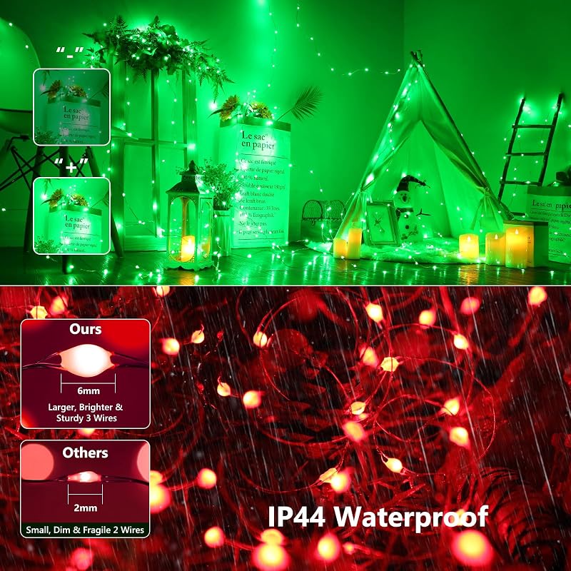 RGB Color Changing Fairy Lights with Remote, 200 LED — Brizled (Variation: RGB Color Changing)