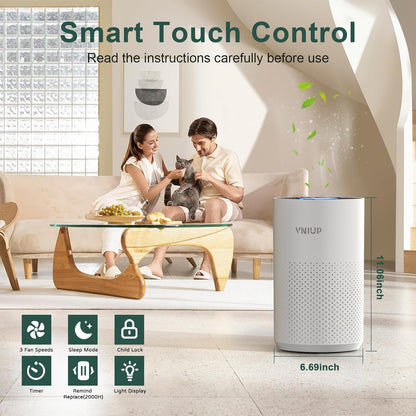 Vniup H14 True HEPA Air Purifier - Fragrance Function & Sleep Mode for Bedrooms Up to 1350 ft²