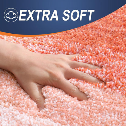 OLANLY Extra Soft Microfiber Bathroom Rug Mat - Quick Dry, Machine Washable, 24x16, Coral Color
