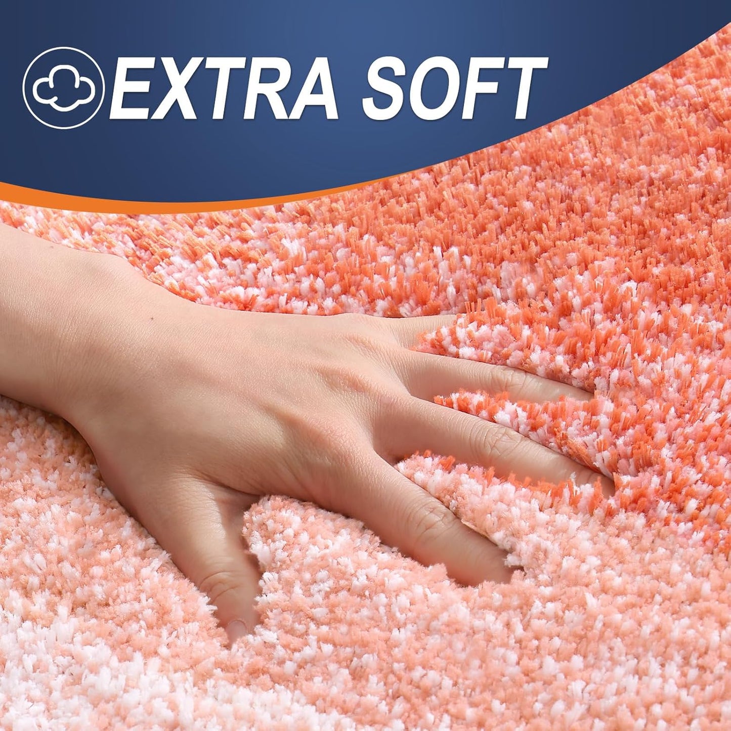 OLANLY Bathroom Runner Rug - Extra Soft Microfiber, Quick-Dry, Washable | 70x24 Inches, Coral Color
