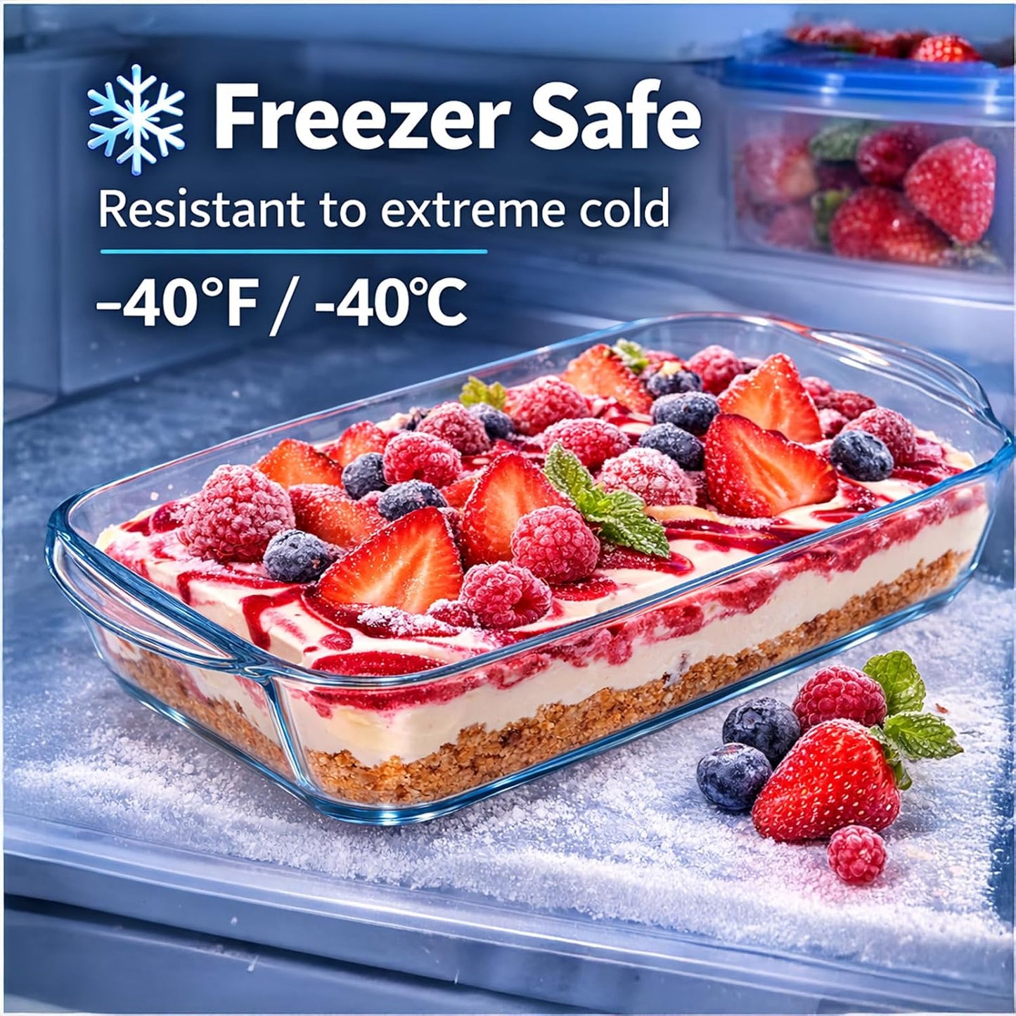 Ums 2-Qt Glass Baking Dish - Borosilicate Casserole with Lid | Oven, Microwave & Dishwasher Safe (13" x 7.5" x 2.4")