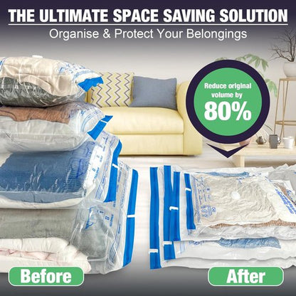 HIBAG 15 Jumbo Vacuum Seal Bags - Space-Saving Storage for Clothes, Comforters & Bedding