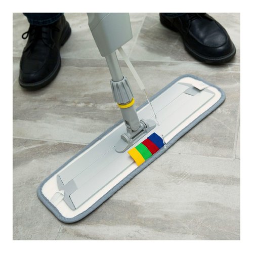 Boardwalk BWKBWMS16MFM 59 in. Bucketless Microfiber Mop System Kit, Gray, Plastic