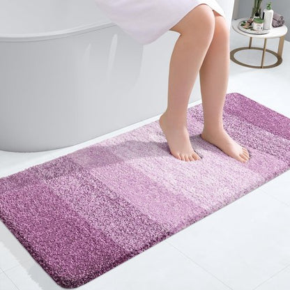 OLANLY Bathroom Runner Rugs 47x20, Extra Soft Absorbent Microfiber Bath Rugs, Rubber Backing, Quick Dry, Washable Bath Mats for Bathroom Floor, Tub and Shower, Home Decor Accessories, Pinkish-Purple