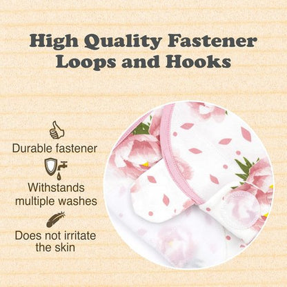 Bublo Baby Swaddles - Adjustable Infant Sleep Sack 3-Pack | Soft Organic Cotton for Newborns (Hearts-Flowers)
