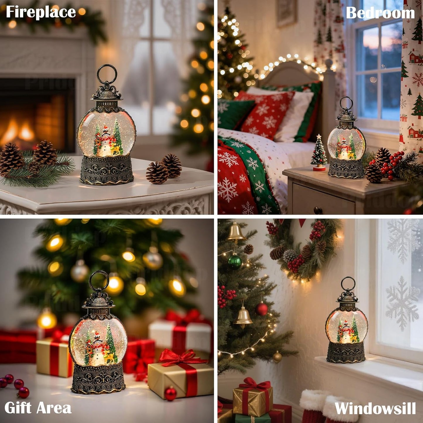 Priddop Snowman Snow Globe - Musical Christmas Decoration with Classic Relief Texture | 10.6 Inch