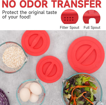 Skiennix Silicone Replacement Lids - 3 Pack for Pyrex Measuring Cups | Reusable, Food-Grade, Dishwasher & Microwave Safe