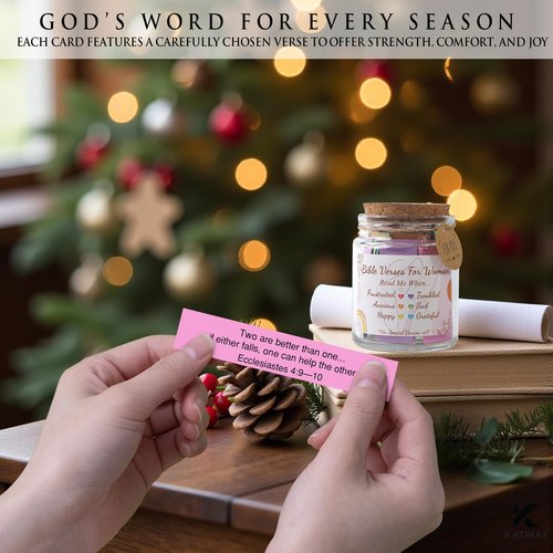 Bible Verses Jar for Women – Christian Gifts For Women, Color Coded Scripture Jar, Mothers Day Gifts For Mom