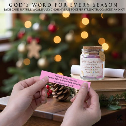 Bible Verses Jar for Women – Christian Gifts For Women, Color Coded Scripture Jar, Mothers Day Gifts For Mom